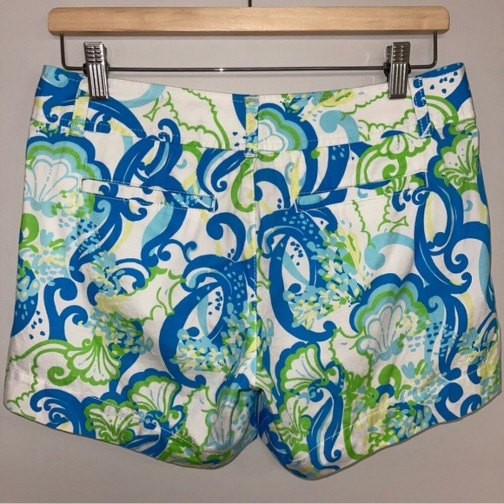 Lilly Pulitzer Shorts Women's Size 2 US White Blue Green 5" Callahan Cotton - Picture 6 of 12